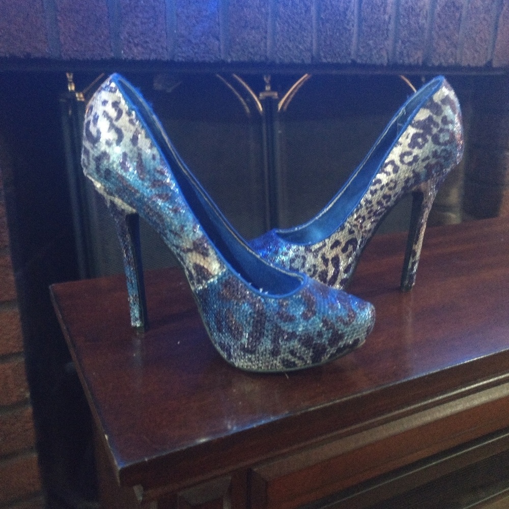 Blue high heels